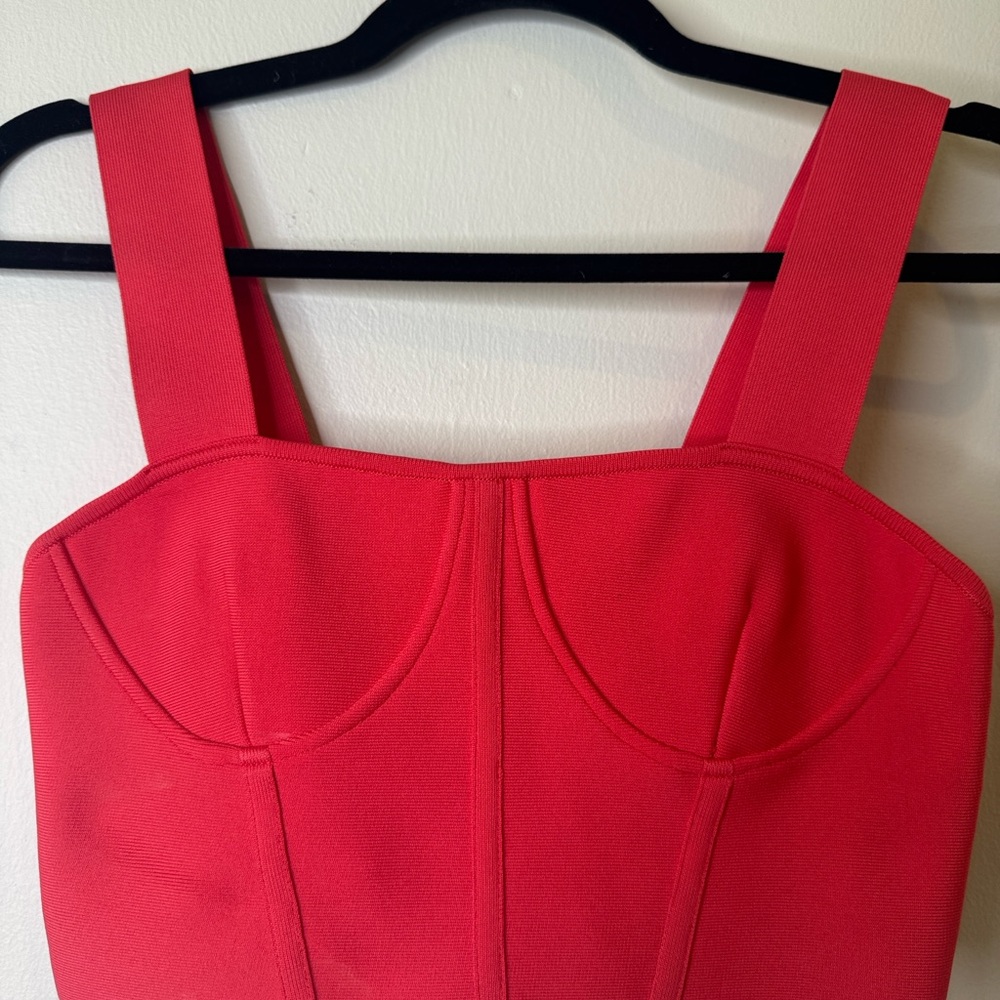Herve Leger Vibrant Pink Sleeveless Top